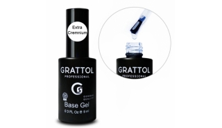 Grattol Rubber Base Gel Extra Cremnium - Каучуковая база  густая, 9 ml